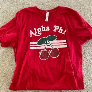 NWOT Bella Canvas Alpha Phi Cherry Shirt